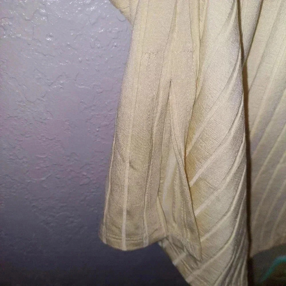 Eileen Fisher Dress Women’s Yellow XL Ribbed Mock Neck Tencel Stretch Casual - Picture 5 of 7